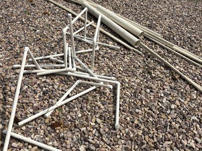 PVC Pipes - Various Sizes, Mix of New & Used for Plumbing or Projects