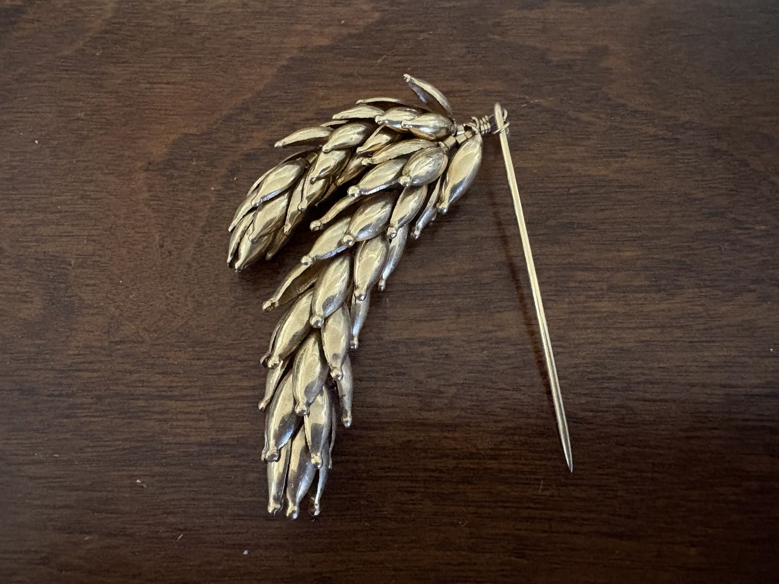 Vintage Gold Tone Wheat Straight Pin