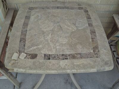 marble patio table metal stone outdoor