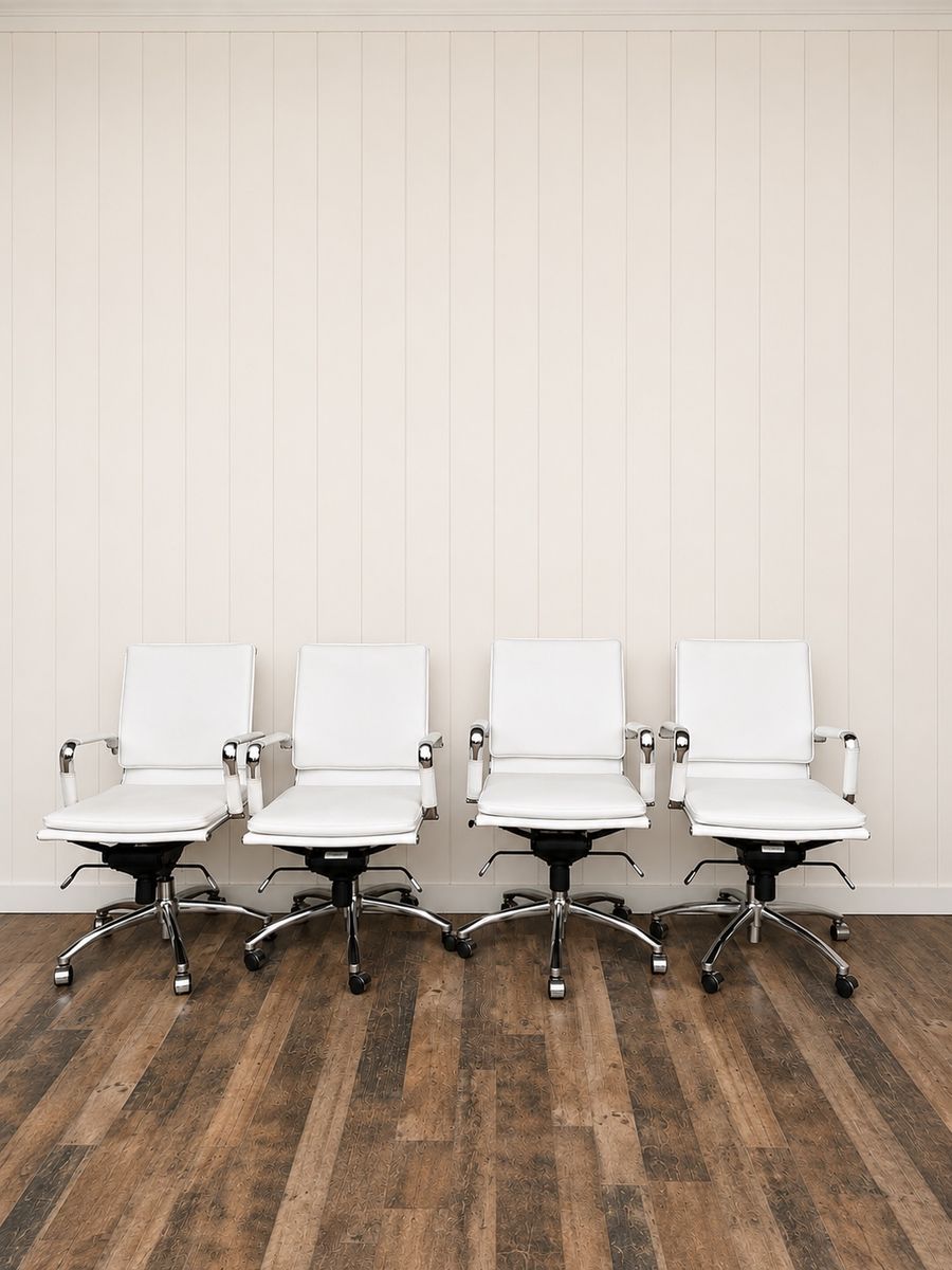 4 Euro Style White Chairs