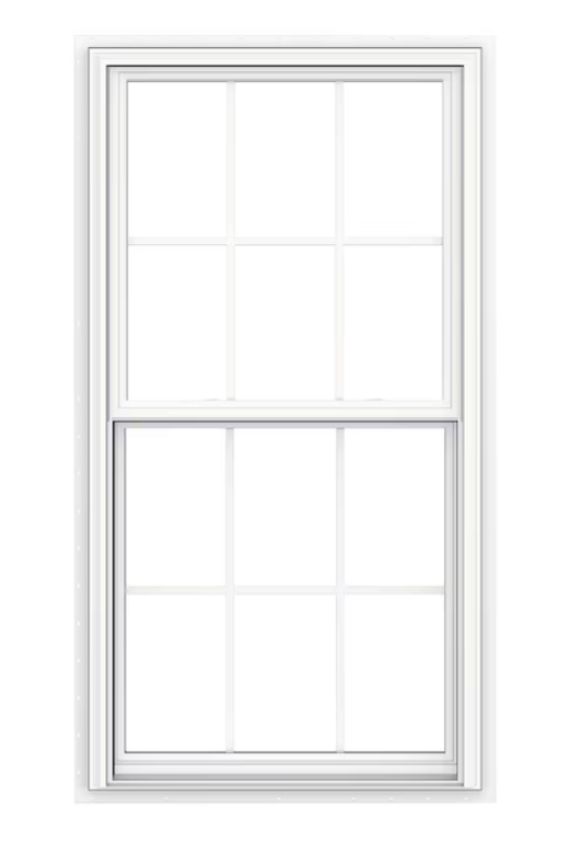 Brand New JELD-WEN V-2500 White Vinyl Single-Hung Window (with Grid & Screen)