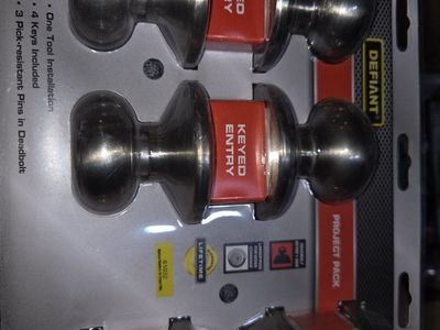Defiant Hartford Collection Keyed Entry Door Knobs & Single-Sided Deadbolts - Nickel Finish Project Pack