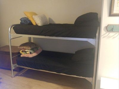 Metal Bunk Bed Frame Vintage Military Barracks Dual Twin Rack Rare