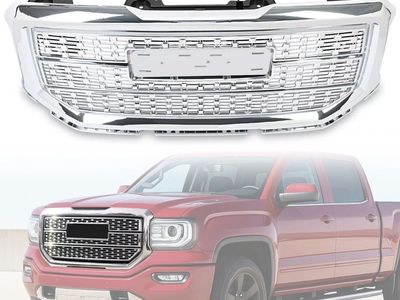Chrome Front Bumper Upper Grille Denali Style For GMC Sierra 1500 2016 2017 2018