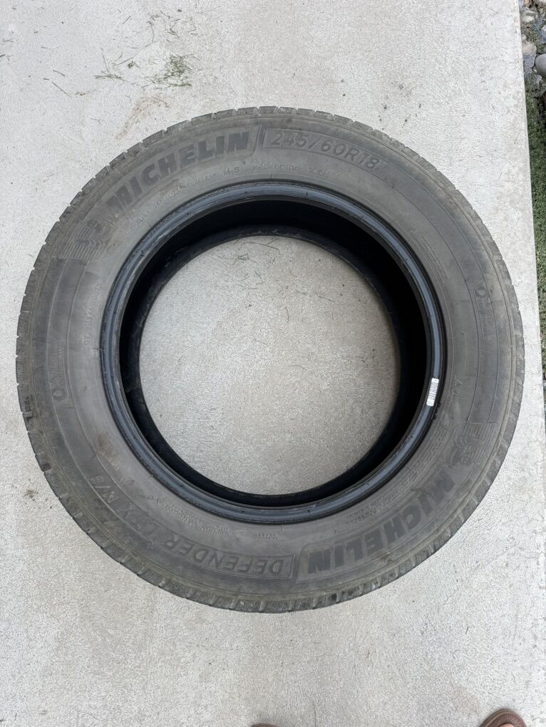 Two Michelin Defender LTX M/S 245/60R18 Tires