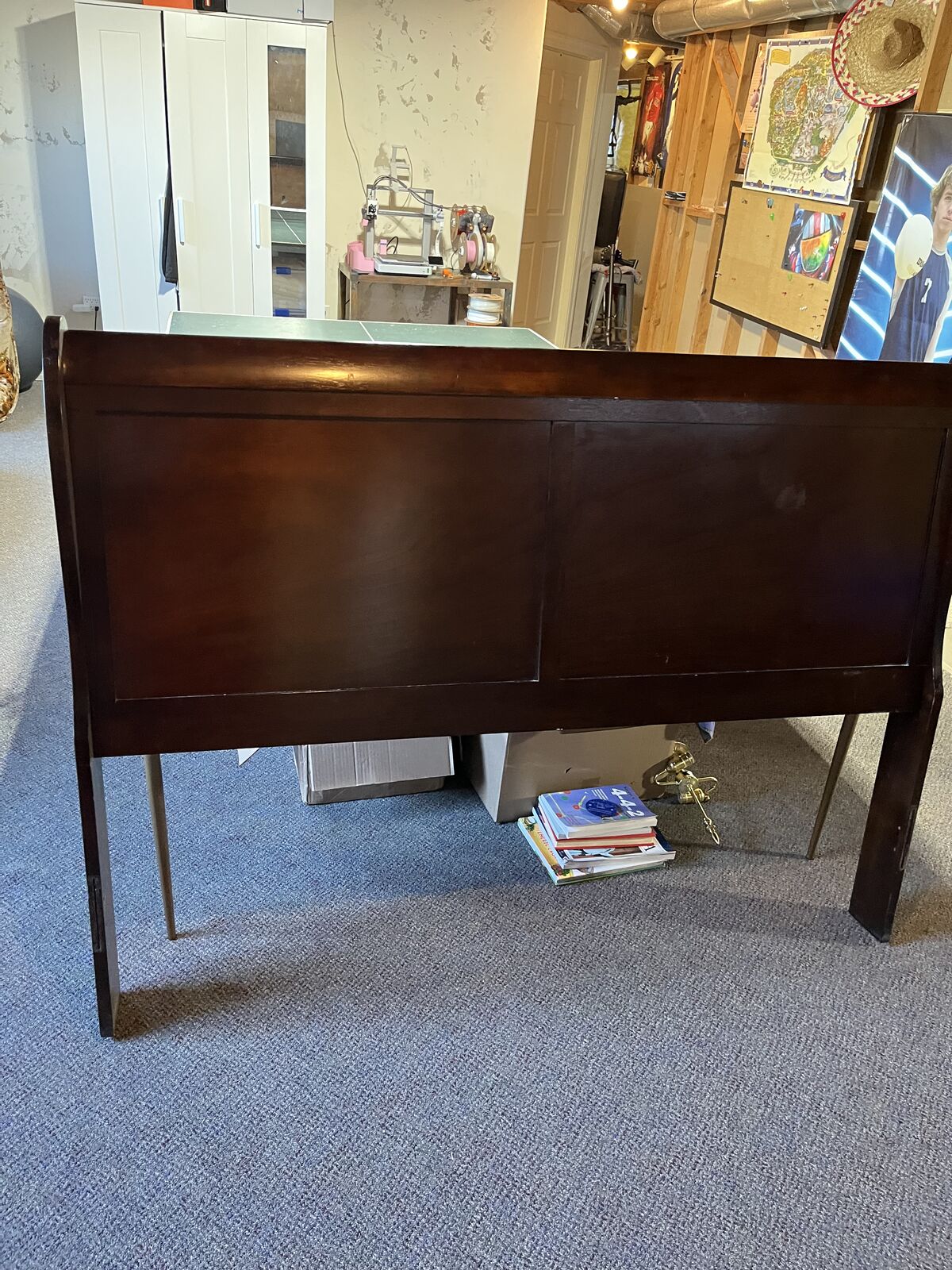 Cherry sleigh bed (queen)