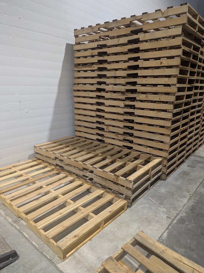 Large Wooden Pallets - 86 x 39 Inch, 4-Way Entry - 135 Available, Great for Shipping & Storage