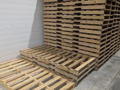 Large Wooden Pallets - 86 x 39 Inch, 4-Way Entry - 135 Available, Great for Shipping & Storage