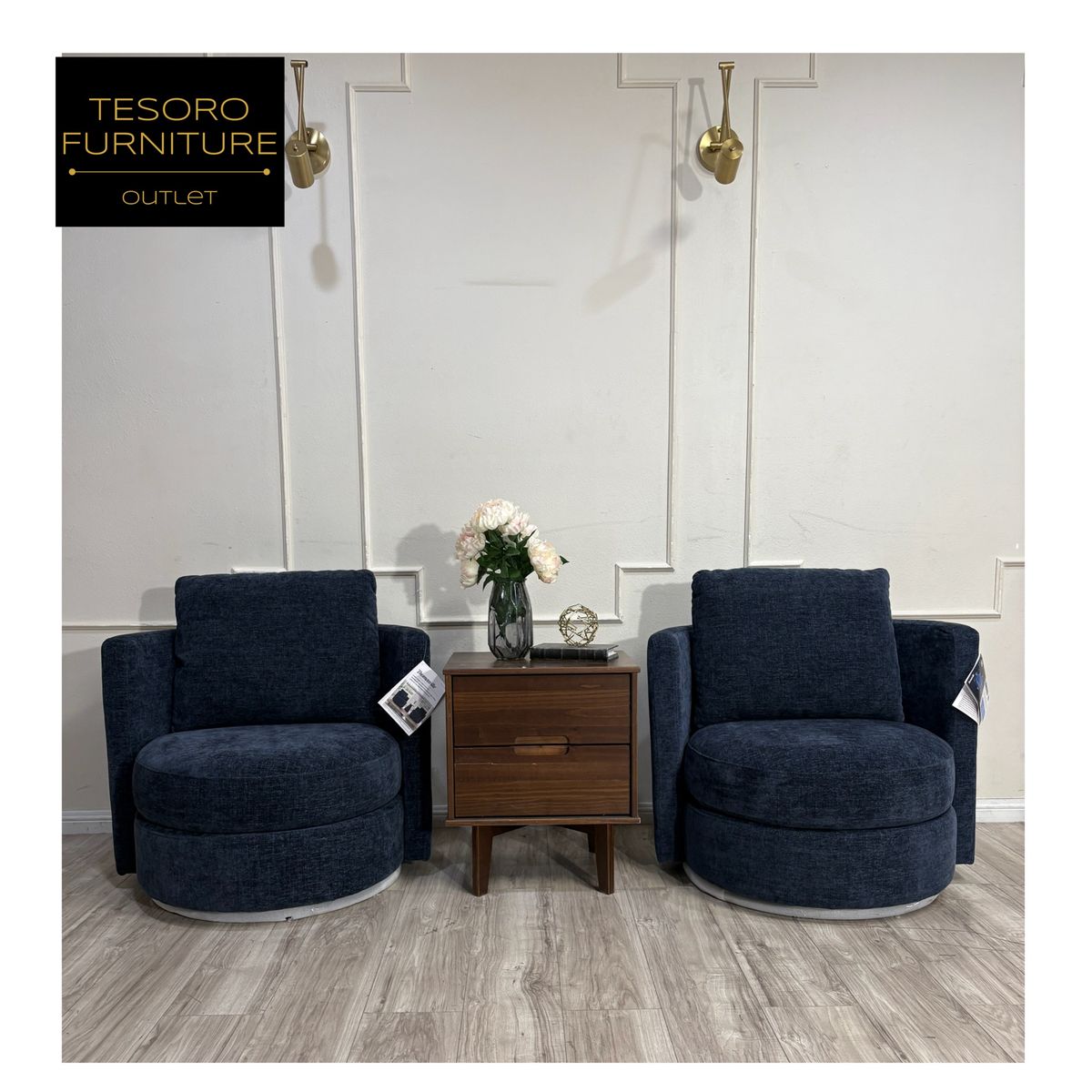NEW DAVOS SWIVEL BARREL CHAIR SET 