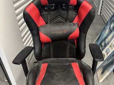 Emerge Vortex Ergonomic Gaming Chair - Black/Red with Lumbar Support