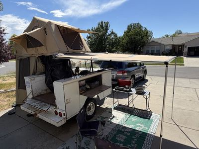 Overland Adventure Trailer w/ Rooftop Tent, Annex & Awning, Bike racks and hot shower