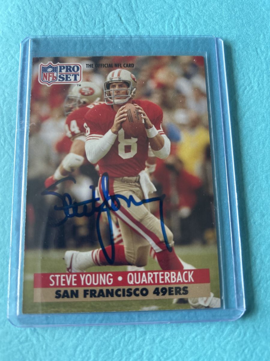 Steve Young Autograph San Francisco 49ers NFL Hand Signed Football Card Auto