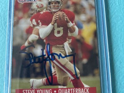 Steve Young Autograph San Francisco 49ers NFL Hand Signed Football Card Auto