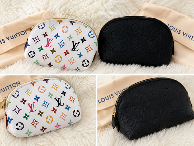 2 - Leather LV Makeup Pouch Bags New