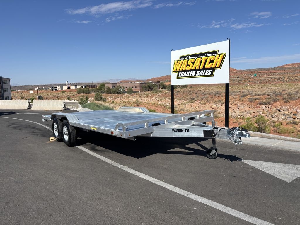 2027 Aluma 18 ft Aluminum Equipment Trailer Wide Body Car Hauler - Drive Over Fenders