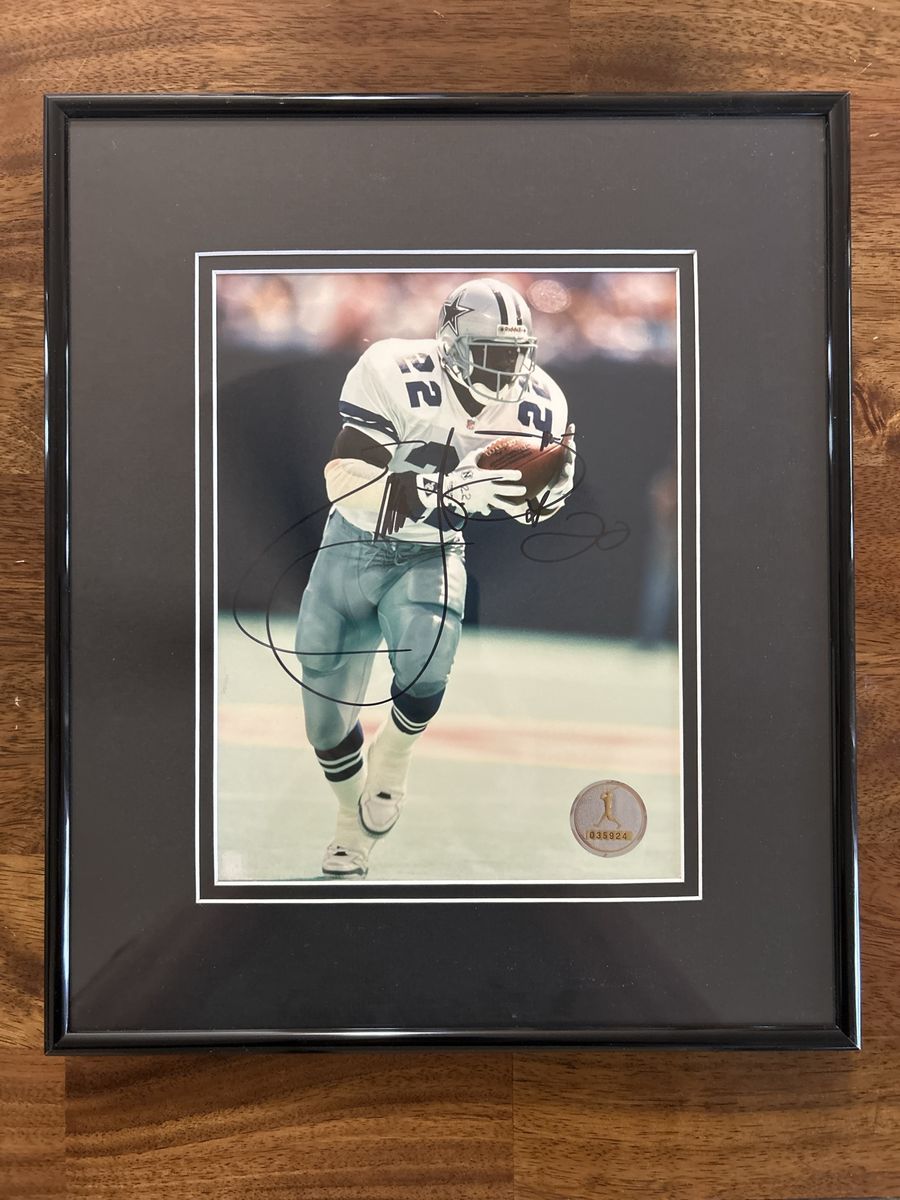 12x14 Hand Signed Auto Emmitt Smith Autographed Framed & Matted Dallas Cowboys Photograph Field of Dreams COA