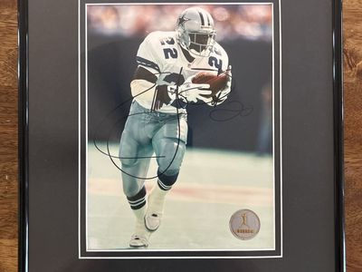 12x14 Hand Signed Auto Emmitt Smith Autographed Framed & Matted Dallas Cowboys Photograph Field of Dreams COA