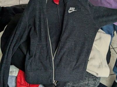 Nike Women's Full-Zip Cotton Hoodie - Dark Gray, Size Large (L)