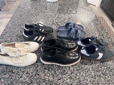 Boys Size 3/4 Shoe Lot – Dress Shoes, Adidas Sambas & Zara Shoes