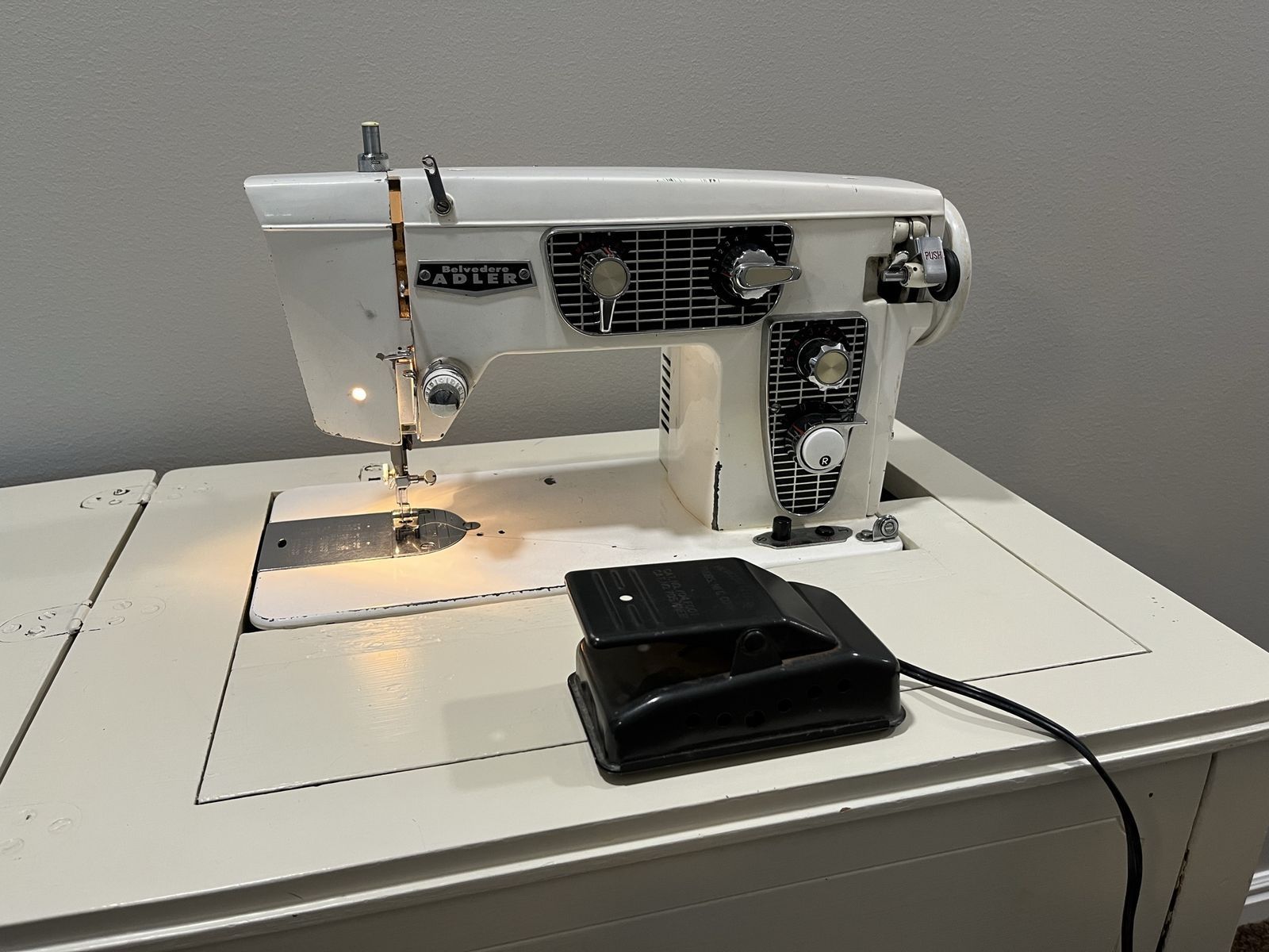 Belvedere Adler sewing machine with cabinet