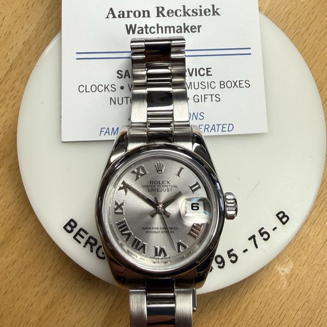 179160 Rolex Ladies Datejust 26mm Watch with Silver Dial / Roman Numerals ~Circa 2014