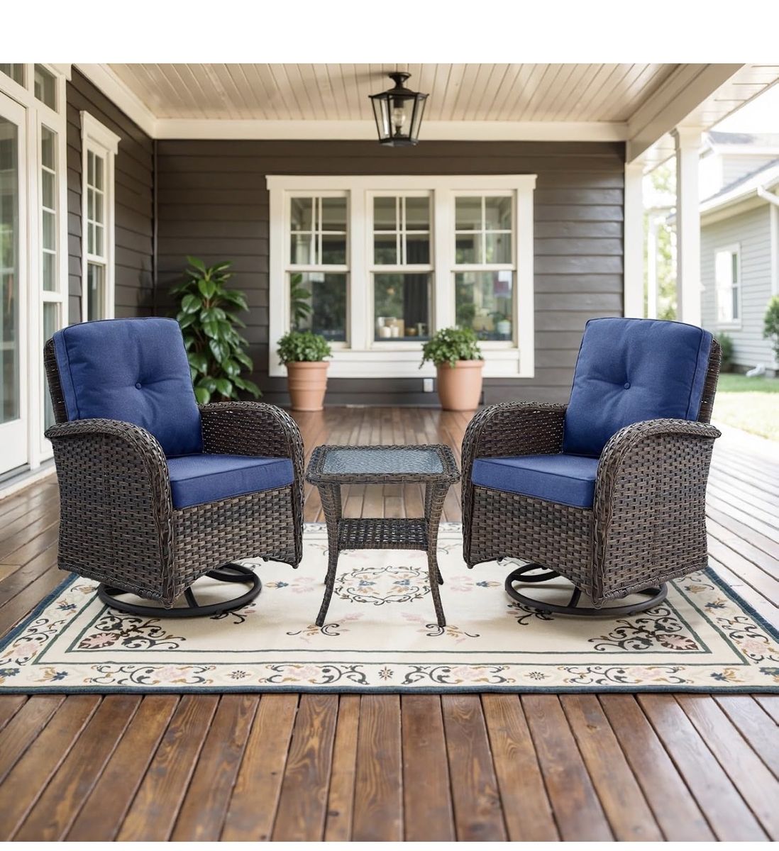 BRAND NEW Swivel Rocker Chair & Table Set