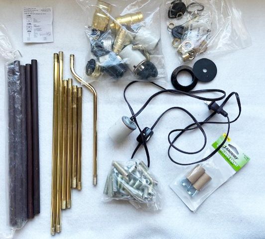 Assorted lamp building supplies