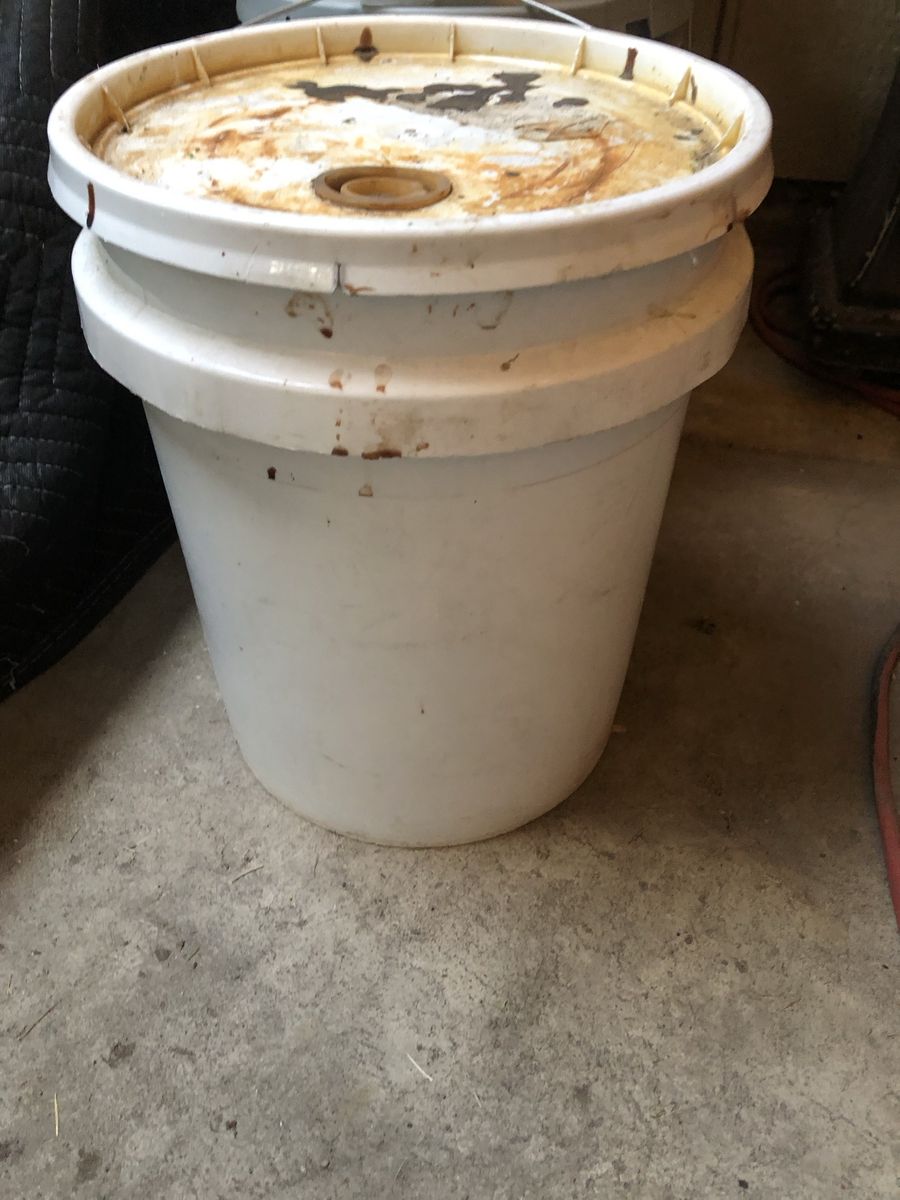 Used 5 Gallon Plastic Bucket with Pour Spout Lid