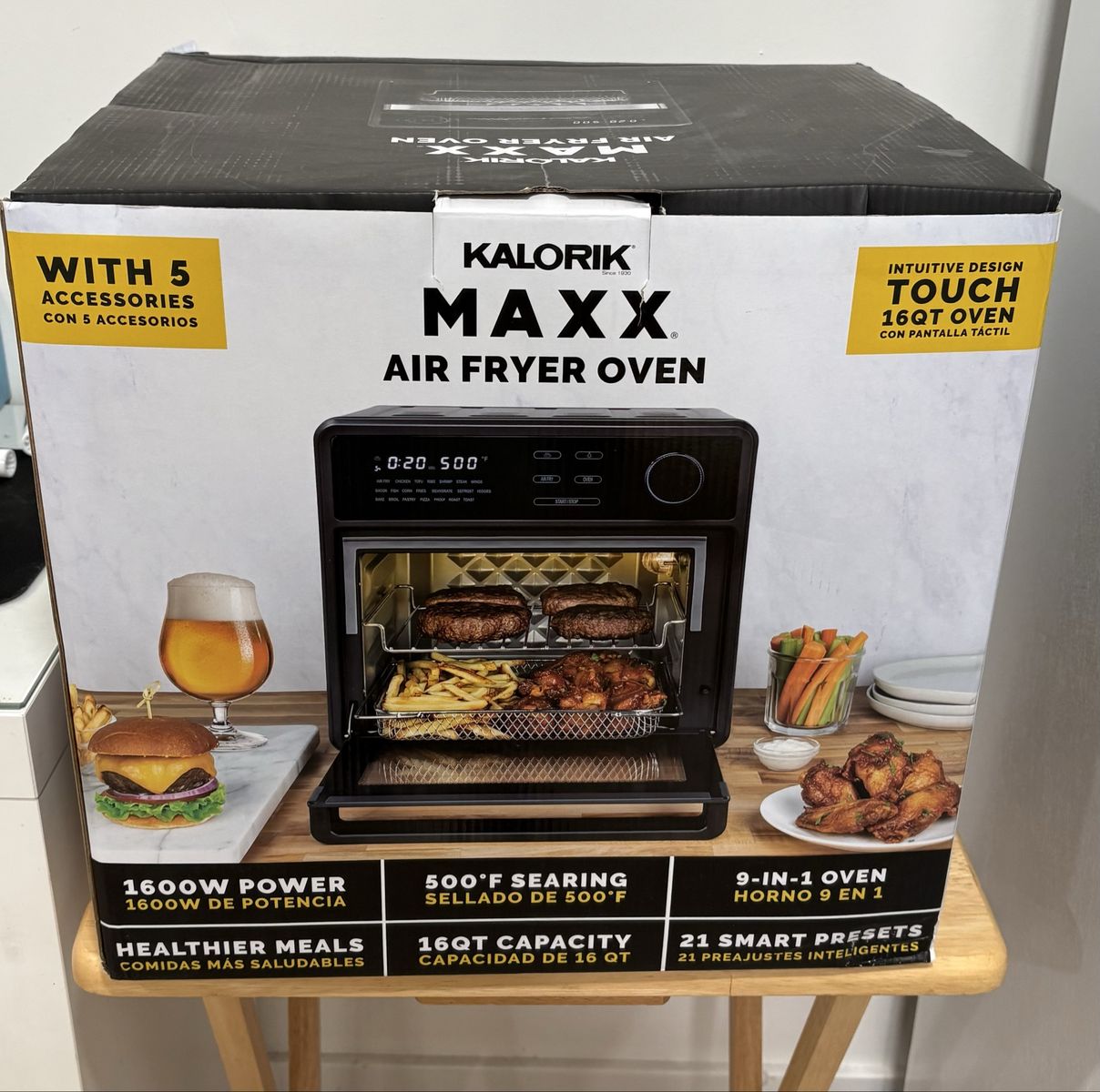 KALORIK MAXX 16QT Digital Air Fryer Oven - 9-in-1, 1600W, 500°F Searing, Touch Control