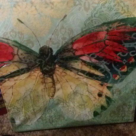 LARGE CANVAS BUTTERFLY PAINTING BY SUSAN WINGET