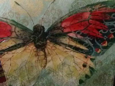 LARGE CANVAS BUTTERFLY PAINTING BY SUSAN WINGET