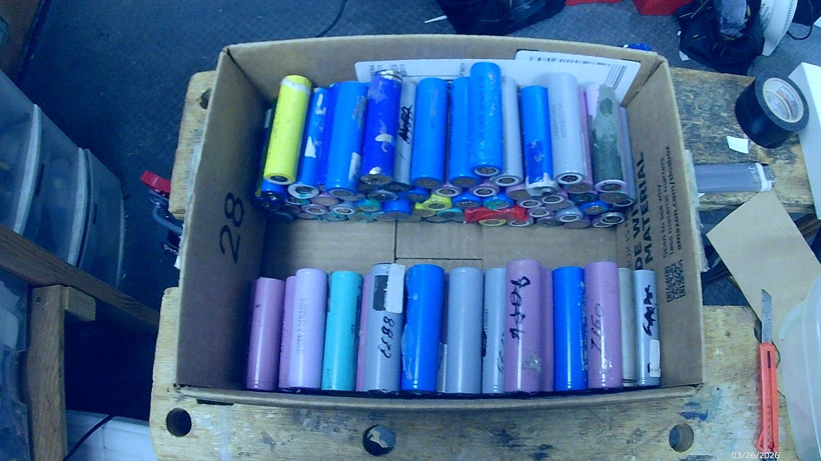 Lithium Ion 18650 Cells, Full Box