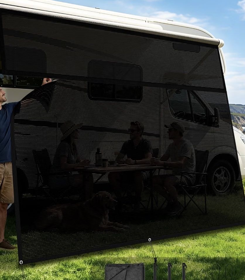 Carefree EZ ZipBlocker 15ft x 9ft Black RV Awning Sun Shade Screen (Model 701509)