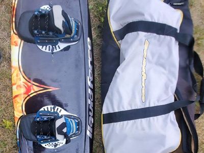 Wakeboard with boots and bag