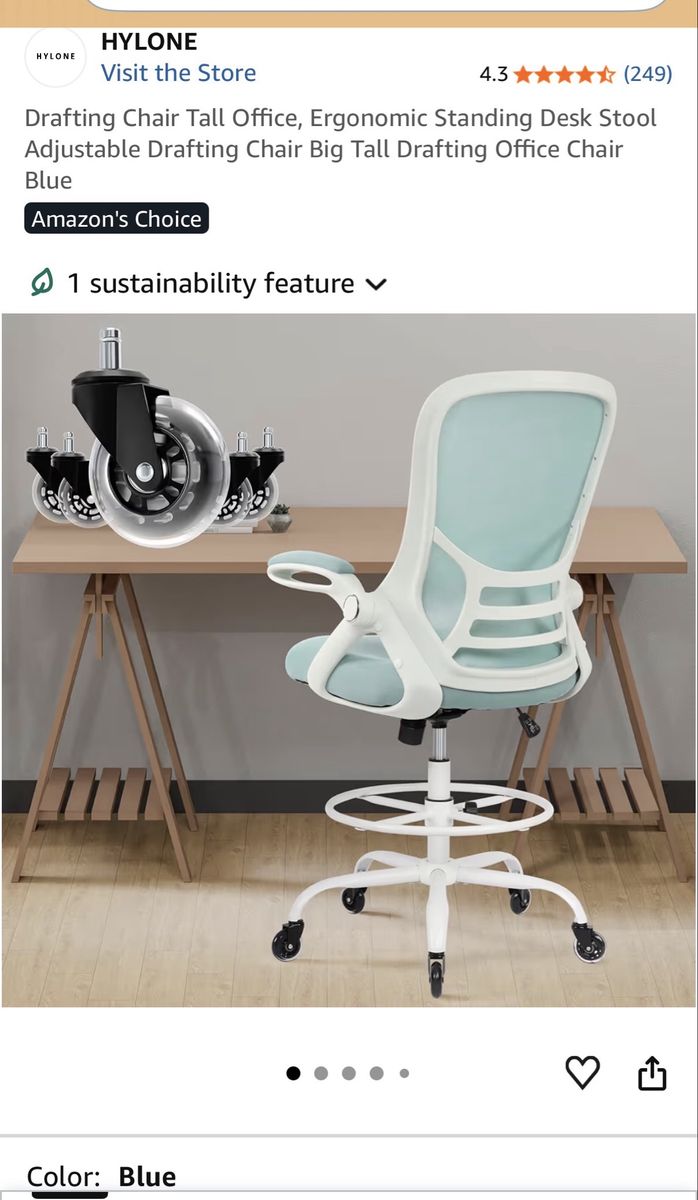 Blue Hylone Drafting/Office Chair