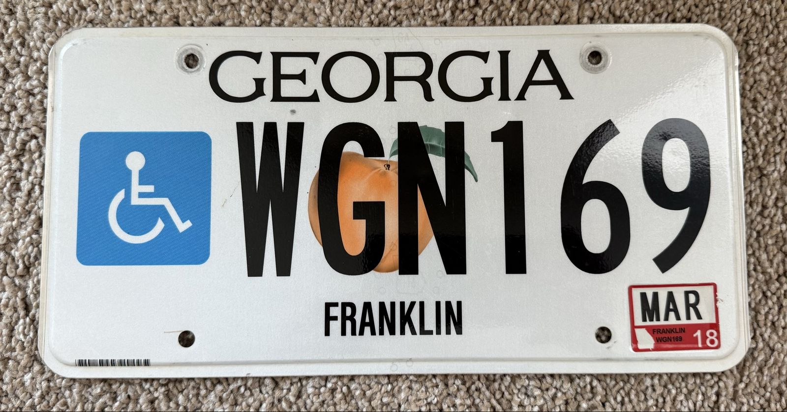 Expired Georgia License Plate