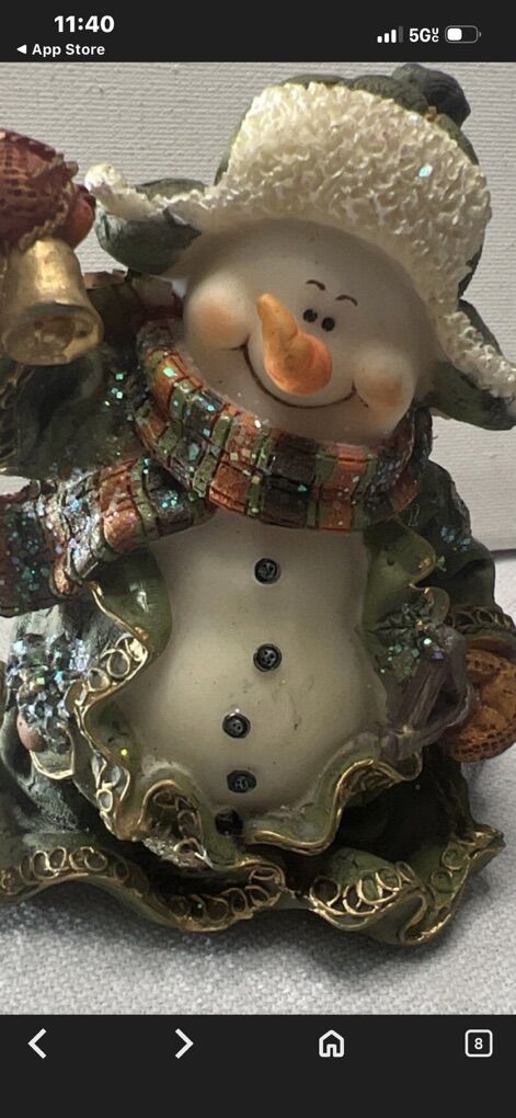 Georgeous Ceramic Snowman Figurine