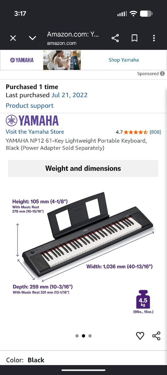 Yamaha piano keyboard