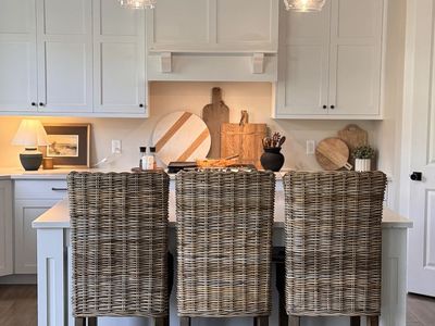 Pottery Barn Woven Rattan Bar Stools (Set of 4)