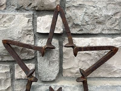 Rustic Railroad Spike Star Decor - Unique Handcrafted Metal Art