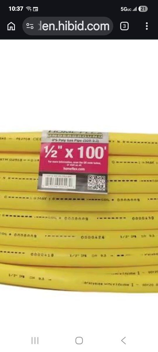 Home-Flex poly gas pipe