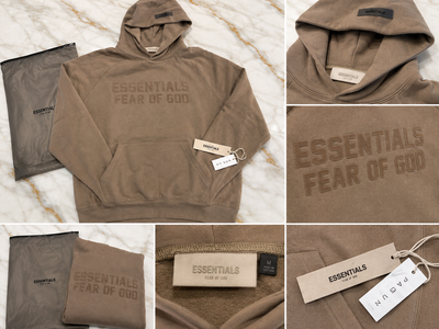 Fear of God Essentials Tonal Logo Taupe Hoodie – New With Tags