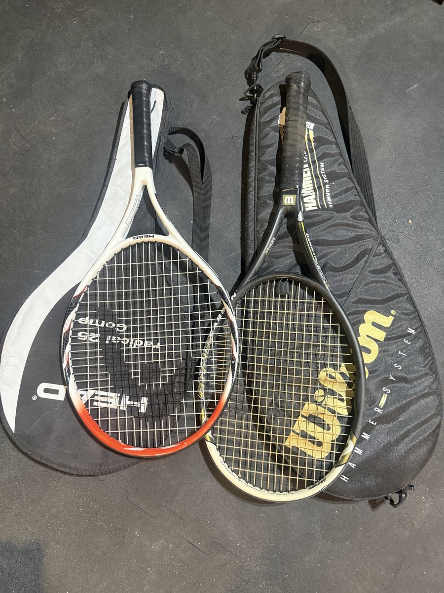 Head Radical 25 Comp & Wilson Hammer System Tennis Rackets with Covers