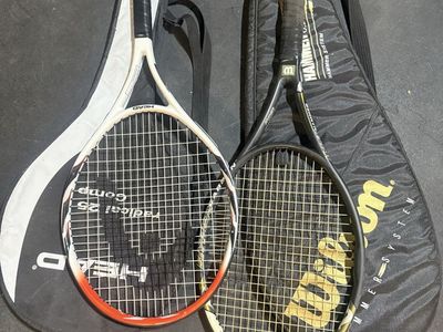 Head Radical 25 Comp & Wilson Hammer System Tennis Rackets with Covers
