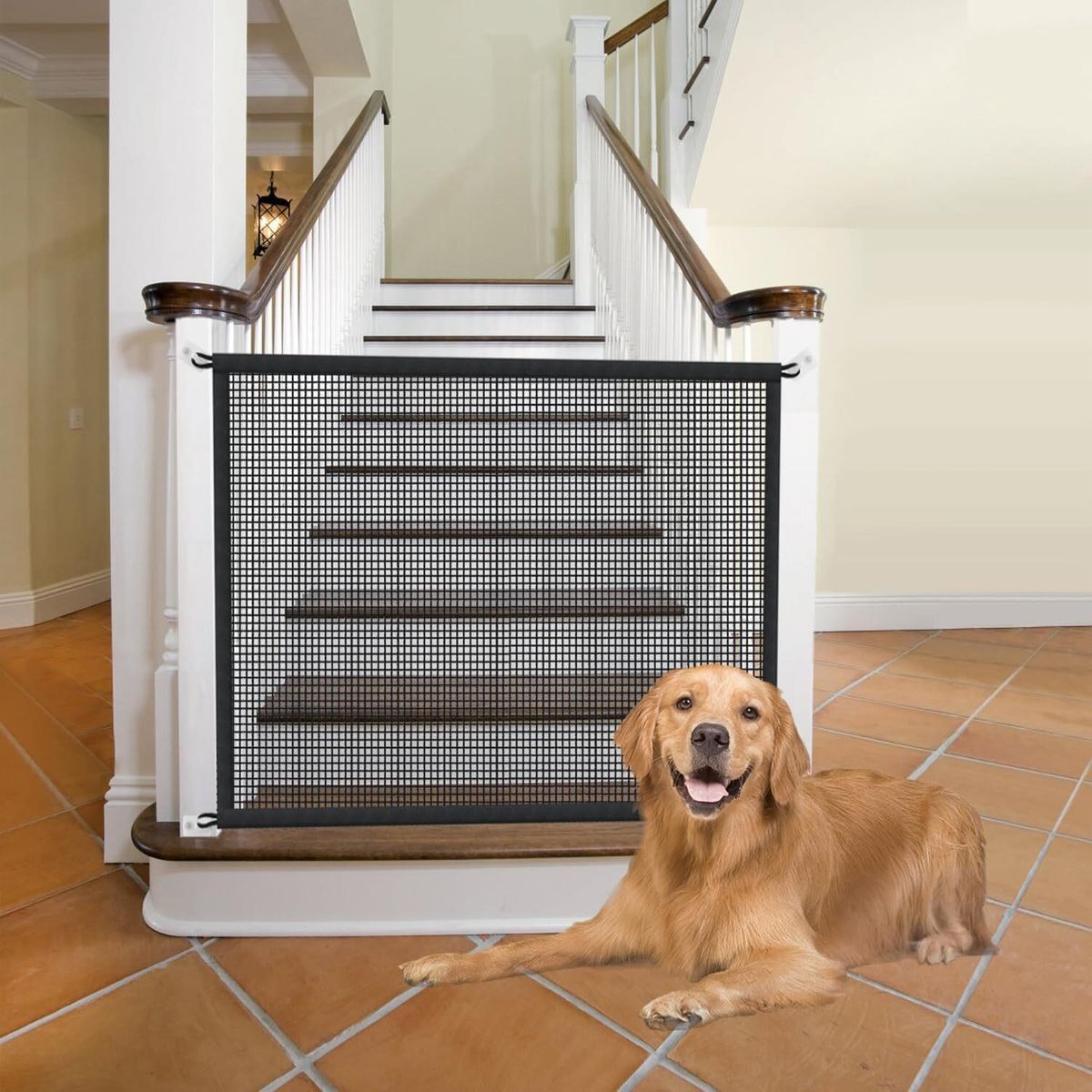 33 Hx46 W Black Dog Gate for Stairs & Indoor
