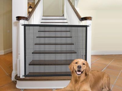 33 Hx46 W Black Dog Gate for Stairs & Indoor