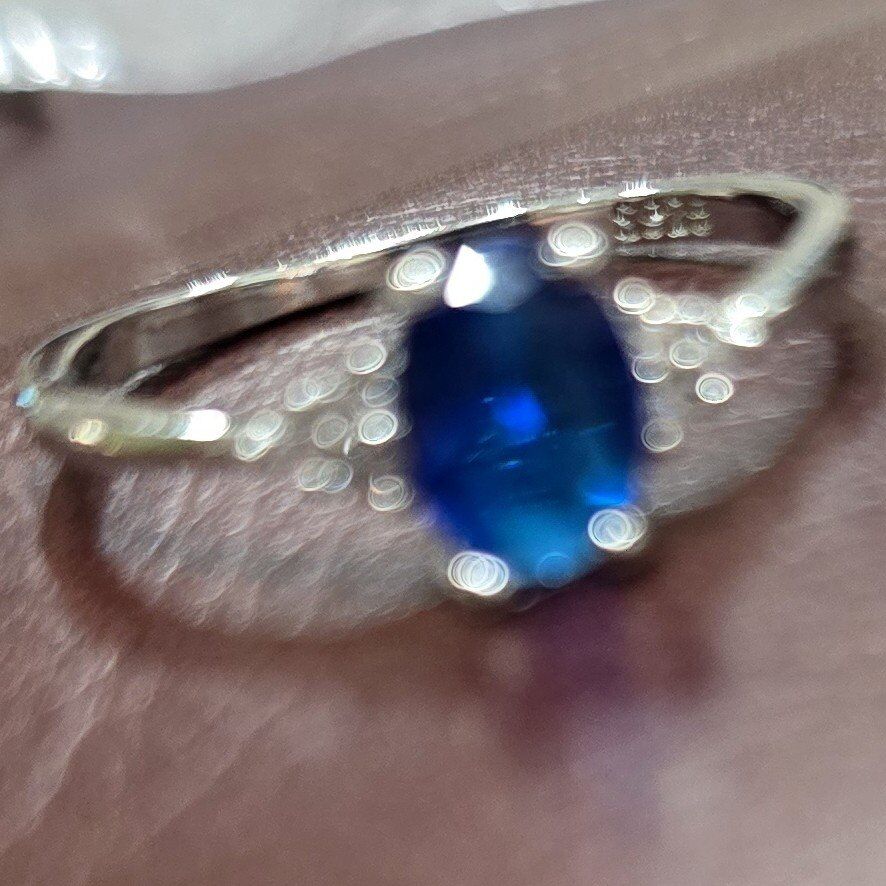 Sterling Silver & Blue Sapphire Ring
