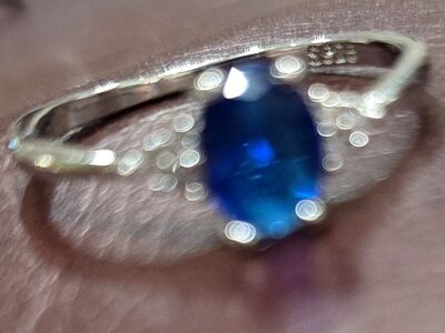 Sterling Silver & Blue Sapphire Ring