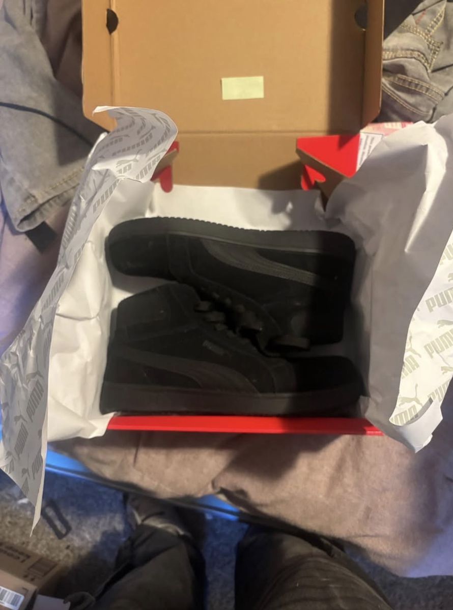 Puma Iconic Black Mid Steel Toe Work Boots – Like New