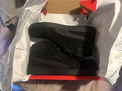 Puma Iconic Black Mid Steel Toe Work Boots – Like New